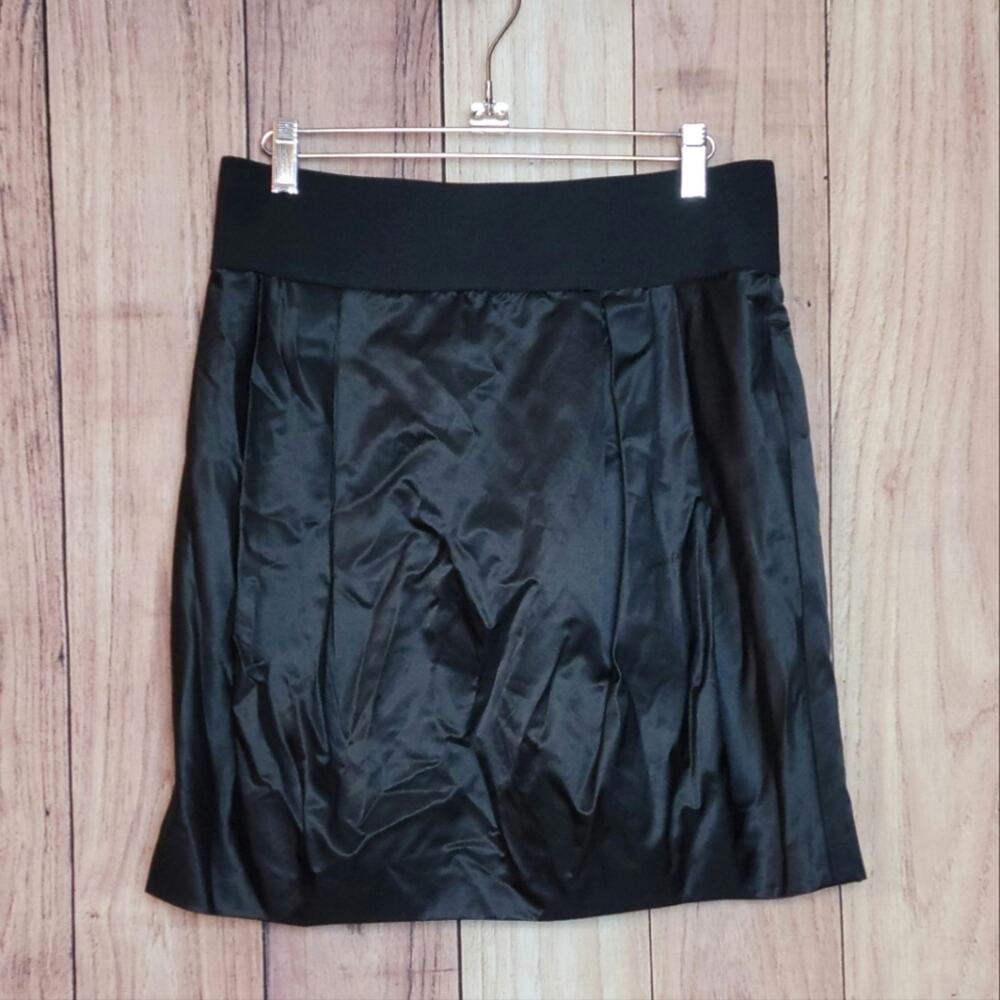 Adam Lippes Black Silk Blend Mini Skirt, Sz 10